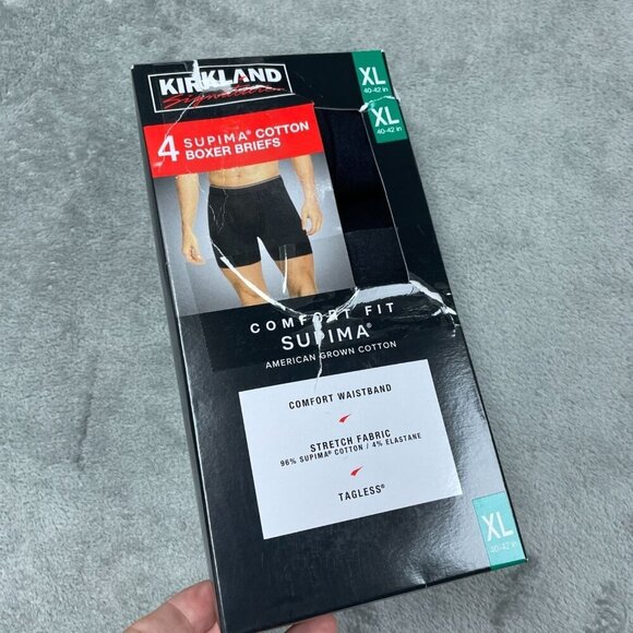 Kirkland Signature Other - Kirkland Signature Supima Cotton Boxer Briefs 4-Pack XL Black a1493